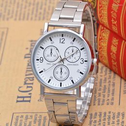 Wristwatches Simple Men's Trendy Stainless Steel Strap Quartz Wrist Watch Gift