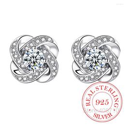 Stud Earrings Fashion 925 Sterling Silver Crystal Cross For Women Girls Gift Statement Jewellery 2023