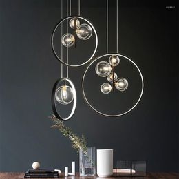 Pendant Lamps Modern LED Glass Bubble Lights Nordic Dining Room Hanging Lighting Kitchen Island Home Decoration