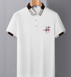 Men's Polos 2023 Summer Short Sleeve Polo Shirts Men Brand Cotton New Business Casual Soild Tops Men Polos Embroidery Black Men Clothing