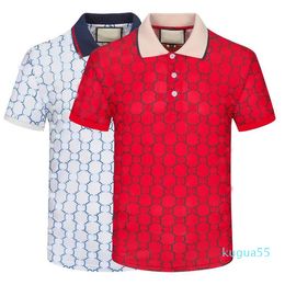 2023-Men's polo shirt business collared T-shirt tide 2023 new summer boys port trend brand large size fat short sleeve