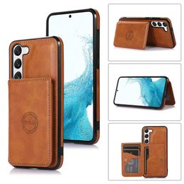 Retro Magnetic Folio Vogue Phone Case for iPhone 14 13 12 Pro Max Samsung Galaxy S23 Ultra S22 Plus S21 S20 S21FE S20FE Multiple Card Slots Leather Wallet Back Cover