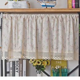 Curtain For Window Linen And Cotton Short Kitchen With Lace Living Room Cafe Door Home Decor Cabinet Cover