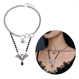 Chains Halloween Punk Bat Pendant Choker Y2k Jewelry Multilayer Animal Spider Necklaces Party Accessories