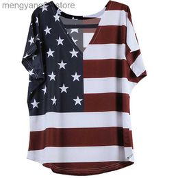 Women's T-Shirt Independence Day Short Sleeve T-shirt American Flag Loose Casual Short Sleeve Top Women T230517