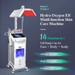 14 in 1 aqua peeling oxygen hydro deep cleaning facial machine hydro diamond microdermabrasion facial machine with PDT photon skin rejuvenation