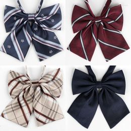 Bow Ties 13 13CM Korean Version Women's Striped Polyester Collar Flower Japanese Style College Bowties For Students Casual