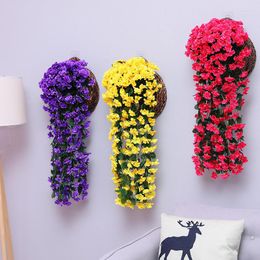 Decorative Flowers Artificial Violet Wall Decoration Home Windowsill Hanging False Flower Wedding El Garden Balcony