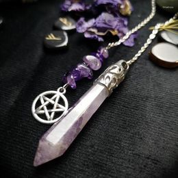 Pendant Necklaces Crystal Amethyst Gem Star Divination Tool Metaphysical Healing Natural Reiki PendantPendant