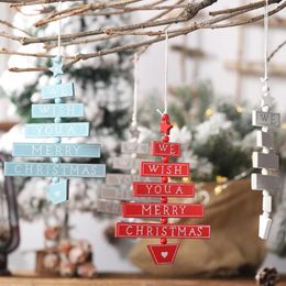 Christmas Decorations 4 Colours Wooden Pendants Tags Crafts Stars Ornaments For Home Kids Toys Gift Xmas Tree