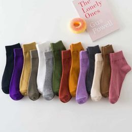 Socks Hosiery Retro Japanese socks university style socks for women short and breathable socks solid colors black white and gray P230517