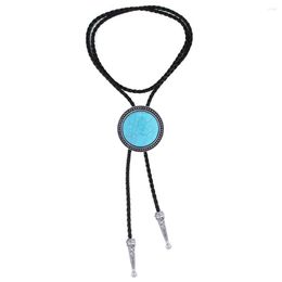 Pendant Necklaces Creative Fashion Retro Round Sun Turquoise Bolo Tie