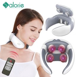 Back Massager Intelligent Neck Massager Acupuncture Electric Cervical Massager Pulse 4 Heads with Heating Relieve Pain Tool Health Care 230517