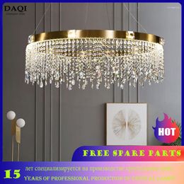 Pendant Lamps Modern LED Living Room Crystal Chandelier Bedroom Dining Ceiling Lamp El Villa Interior Lighting Light