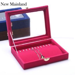 Jewellery Stand Display Kalung Kotak Gelang Pemegang Pallet Perhiasan Tampilan Beludru Tutup Liontin Organiser Case dengan Cover 230517