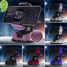 New 2023 Diamond Cell Phone Holder for Car Phone Mount Pink Flexible Table Stand Mount Bling Car Accessories Interior Woman