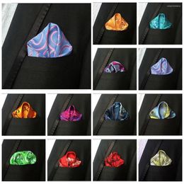 Bow Ties Luxury Men's Handkerchief Floral Printed Hankies Polyester Hanky Business Wedding Party Pocket Square Chest Towel 25 25CM