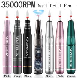 Nail Manicure Set 3500030000RPM Portable Electric Nail Drill Machine For Pedicure Nail File Manicure Milling Cutter With Ceramic Nail Polish Pen 230516