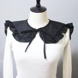 Bow Ties Ruffles Shoulder Wraps Fake Collar Autumn Sweater Blouse Tops Shirt Detachable Accessory Female Shawl False Fuax Cols