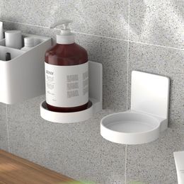 Bathroom Shelves storage self adhesive bottle holder tray circular wall mounted manual soap dispenser kitchen spice