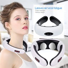 Back Massager Electric Neck Massager Pulse Back 6 Modes Power Control Far Infrared Pain Relief Tool Health Care Relaxation 230517