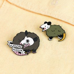 2 Styles Awesome Possum Enamel Pins Cute Animal Brooches Women Men Clothes Lapel Pin Badges Jewellery Accessories Gift for Friend