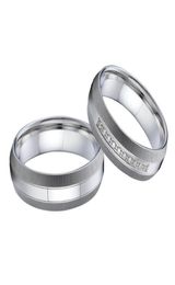 Fedi nuziali Love Valentine Gift Western Marriage Couple Ring Set Custom Stainless Steel Finger Jewelry Bague Mariage Anillos8258426