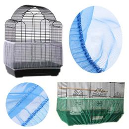 Covers Receptor Seed Guard Nylon Mesh Bird Parrot Cover Soft Easy Cleaning Nylon Airy Fabric Mesh Bird Cage Cover Seed Catcher Guard