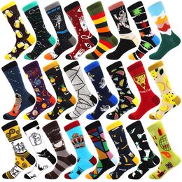 Socks Hosiery Fashion funny man and woman socks hip hop harajuku cartoon cotton socks fruit animal happy socks casual gifts wholesale P230517