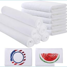 Towel Sublimation Blank Beach Cotton Large Bath Towels Soft Absorbent Dish Drying Cleaning Kerchief Home Bathroom 30 X 60 Cm Drop De Dh1Wn