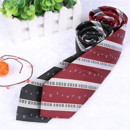 Bow Ties Music Note Embroidery Pinao Keyboard British Japanese School Girls & Boys JK Uniform Neck Tie Students Necktie Cosplay 2 Colors