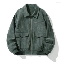 Men's Jackets 2023 Men's Casual Jacket Coat Fashion Corduroy Clothes Young And Middle-aged Lapel