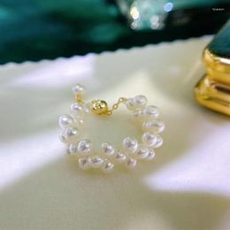 Cluster Rings Sell 3 Rows Adjustable Size Tiny Real Natural Pearl Handmade High Quality Women Ring Design Wedding Gift