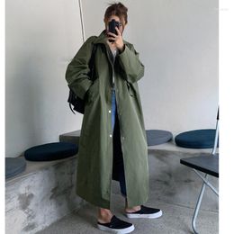 Women's Trench Coats Spring Autumn Army Green Cool Lady Long Coat Women Top