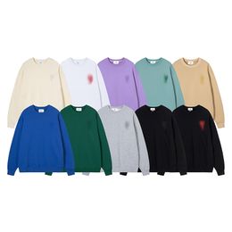 Mens Hoodie Sweatshirt Classic Embroidered Round Neck Paris Fashion Cotton Couple Long Sleeve Solid Color