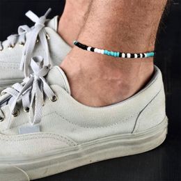 Anklets Bohemia Beads Chain Bracelets For Men Black Handmade Braided Rope Cord Surfer Anklet Summer Holiday Beach Foot Jewellery