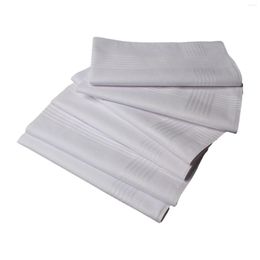 Bow Ties 6Pcs White Mens Handkerchief Hankies Hanky Combed Gift Soft Pocket Square For Father Gentlemen Party Wedding Everyday Use