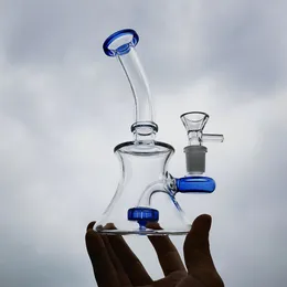 6" Glass Hookah Bong Smoking Beaker Heavy Water Pipe Shisha Pipe Oil Dab Rigs Catcher +14mm Bowl