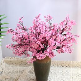 Декоративные цветы искусственная шелковая гипсофила для домашнего украшения пластиковый стебель свадебный свадебный букет вишневый цвет вишневый цвет