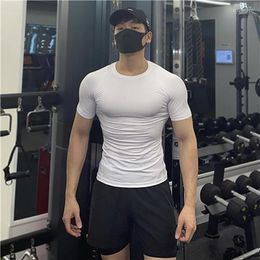 Men's Tank Tops ICOOL Men's Sports Running Top Short Sleeves Training Muscle Tights Fast Drying Sweat Absorption T-shirt Basketball