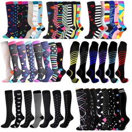 Socks Hosiery 58 styles unisex compression socks 20-30mmhg running cycling sports socks fit for Edoema diabetes varicose veins socks P230517