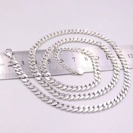 Chains Real 925 Sterling Silver 5mm Curb Link Chain Necklace 21.6" 1.97" Extender