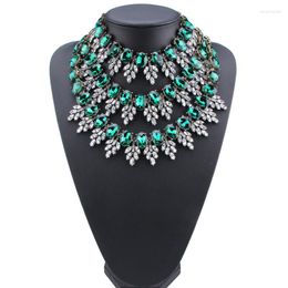 Choker Lady Fashion Multilayer Gem Beads DIY Necklaces Boho Collier Femme Crystal Maxi Statement Collar Necklace Jewelry