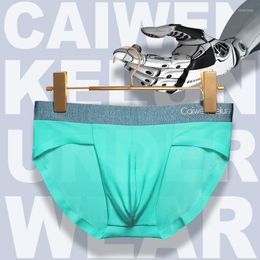 Underpants Men's Breathable Underwear Briefs Ice Silk Summer Ultra-thin Seamless Head Boyfriend Gift Choice 4pcs Box