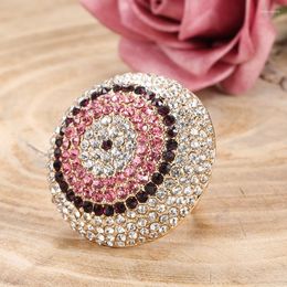 Wedding Rings Grier2023 Fashion Colourful Crystal Women Big Girls Jewellery Open Adjustable Ring