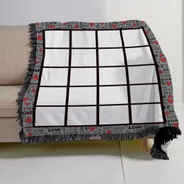 125X150cm Sublimation Blank Blanket with Tassel 20 penels blankets Heat transfer Printing Shawl Wrap Sofa sleeping throw blankets