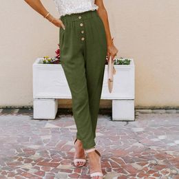 Women's Pants Tops Y2k Cargo Women Streetwear Loose Cropped Work With Pockets Elastic High Waist Paper Bag Pantalones