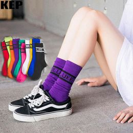 Women Socks Cotton Novelty Letter Fashion Hip Hop Trend Street Sock Autumn Winter Funny Cool Harajuku Skateboard Couple Sox