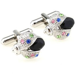 Cufflinks Retail Ladyfly multi-colored crystal style male cufflinks nail sleeve 157240 free shipping+factory supply