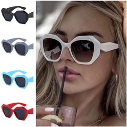 Fahsion Sunglasses Women Polygon Sun Glasses Retro Anti-UV Spectacles Oversize Frame Ornamental Personality Temples Goggle